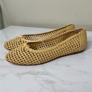 Antonio Melani‎ Woven Raffia Ballet Flats Natural Tan Slip-On Shoes Size 8.5M